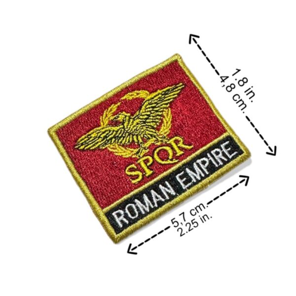BP0234N-011 Bandeira Império Romano Patch Bordado 5,7x4,8cm - Imagem 2